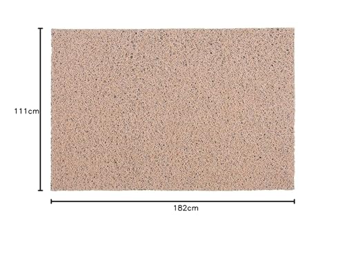 Image of PVC Cushion Rectangular Foot Mat Dirt Rub of Thick Mesh Main Entrance Doormat with Anti-Slip Rubber Backing for Home Bedroom Bathroom Offices Restaurants Shop (2 X 6 Feet, Cream)