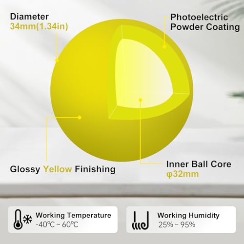 Image of SANWA 34mm /1.34in Trackball, Replacement Ball for Logitech m575, m570, MX Ergo, Perixx, Kensington, Elecom, and Other Compatible Trackball Mouse, Glossy Yellow