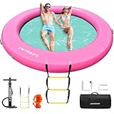 Inflatable Water Hammock Floating Dock,Round Floating Ring for Lake Boat Pool Ocean,Round Swimming Pool Float Hammock for Adults