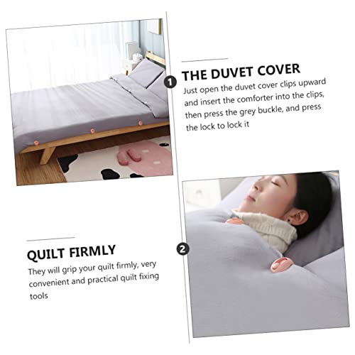 Veemoon 12 Pçs Suporte De Edredom Capa De Cama De Plástico Colcha Acolchoada Suporte De Edredom Capa