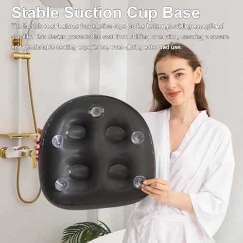 Asiento inflable con ventosa para evitar resbalones en jacuzzis de adultos 5