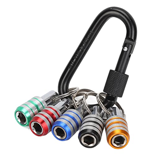 Hex Shank Keychain Quick Release Extension Bar Screwdriver Bit Set for Drill Bits Portable Stainless Steel Aluminum Alloy Keychain Socket Adapter