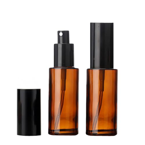 QUUPY 2Pcs 60ml/2oz Empty Amber Glass Spray Bottles