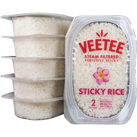 Veetee Heat & Eat Sticky Rice - Minute Rice Microwavable Meals - Instant Rice Meals Ready to Eat Gluten Free Precooked Rice - 10.6 Ounce (Pack of 6) Cover
