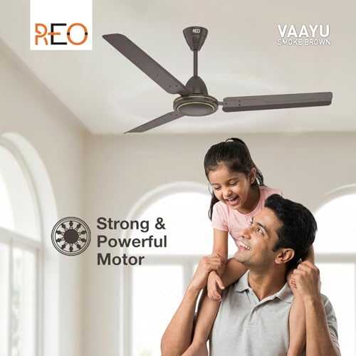 Image of Havells REO Vaayu 1200mm ES Ceiling Fan | High Speed, High Air Delivery | Strong & Powerful, Air Delivery: 220CMM| RPM: 370| 2 Year Warranty | (Pack of 1, Smoke Brown)