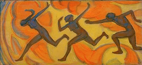Tableau frise de danse Ludwig Von Hofmann impression d'art sur toile 60x90cm