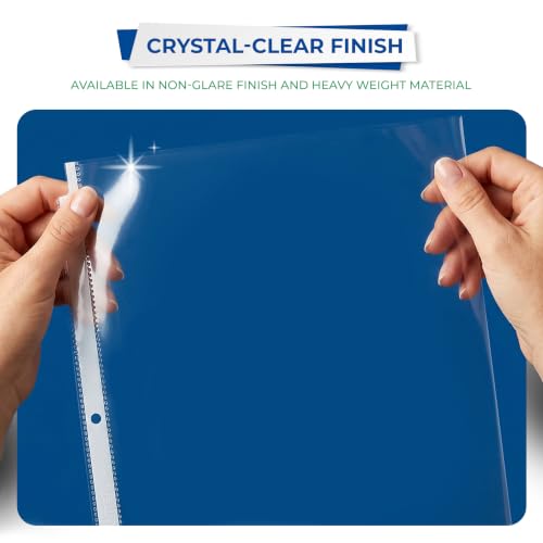 Image of Samsill 50 Pack Sheet Protectors, 8.5x11 Inch Page Protectors for 3 Ring Binder, Standard Weight, Clear Protector, Letter Size, Top Loading, Acid Free