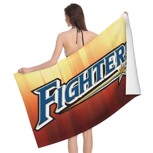 北海道日本ハムファイターズ ビーチタオル 大判 バスタオル グッズ 旅行用 通気性 吸水 速乾グッズ 家庭用 お風呂 プール ジム おしゃれ 130x80cm