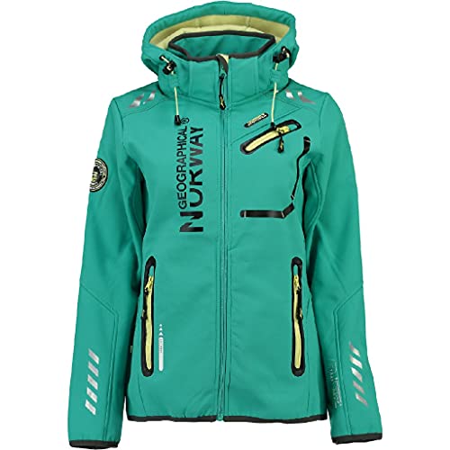 Geographical Norway Reine Lady - Veste Softshell Femme Impermeable - Jacket À Capuche Outdoor - Blouson Coupe Vent...