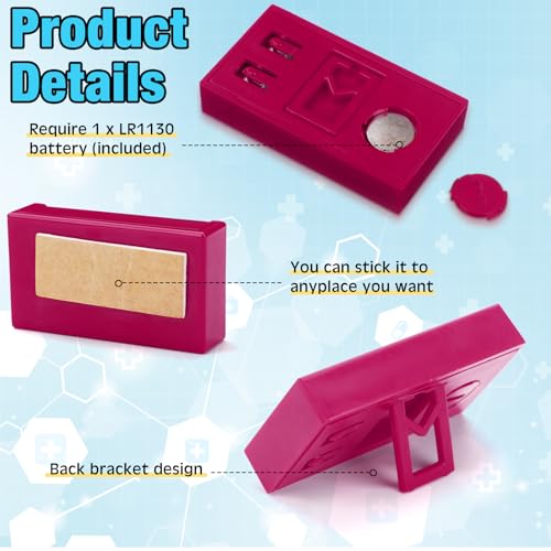 Image of Frienda 6 Pieces Mini Digital Clock Small Digital Clock Stick on Battery Operated Self Adhesive Bracket for Car Dashboard Fridge (Blue,Red,White)