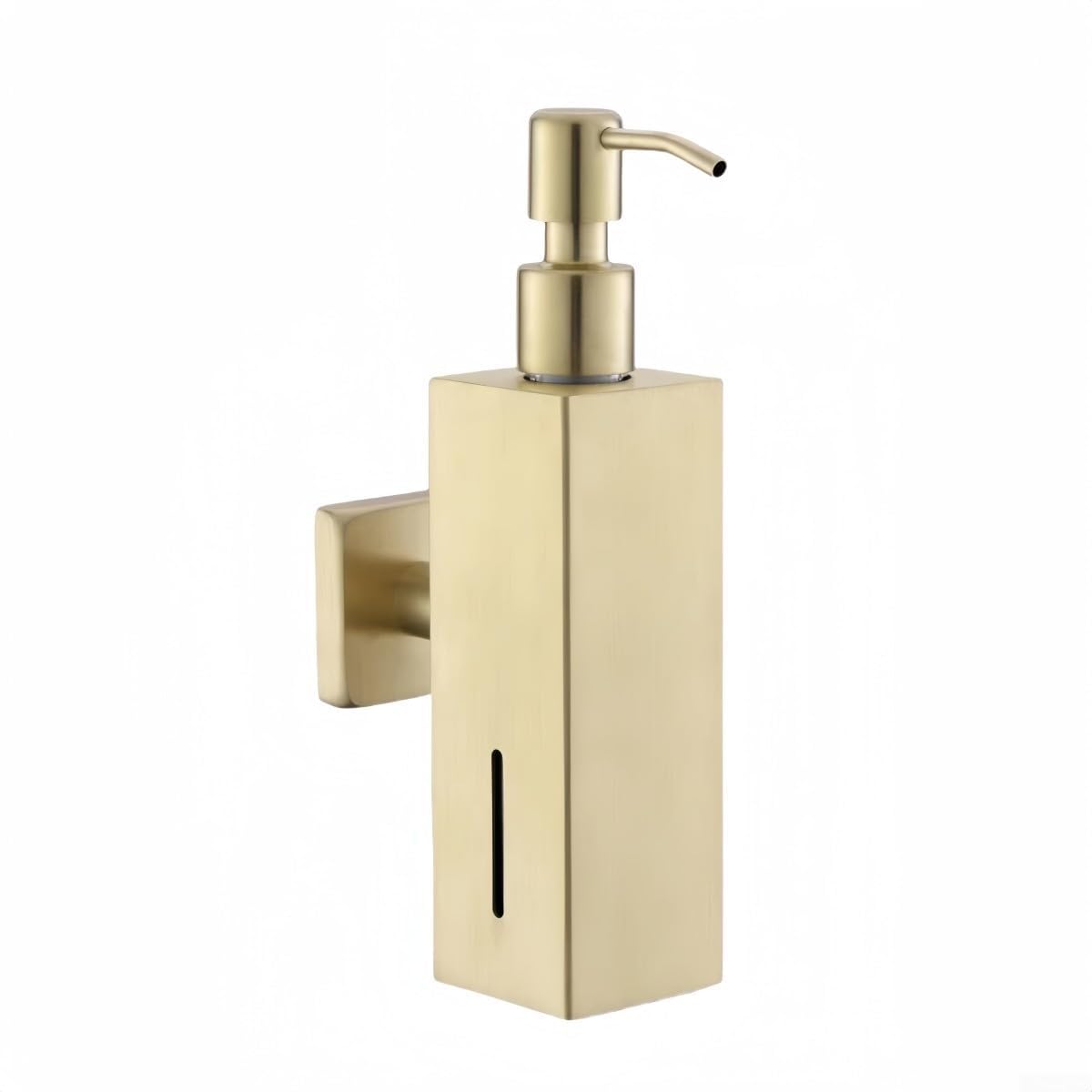 Dispensador de jabón de acero inoxidable montado en la pared, 250 ml, para baño, cocina, hotel, uso (dorado)