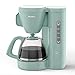 Moulinex Filterkaffeemaschine, Wassertank vorne, 1,25 l, Permanentfilter, schwenkbarer Filterhalter mit breitem Griff, Tropfstopp, Warmhaltefunktion, Farbe Eukalyptus Morning FG2M1310