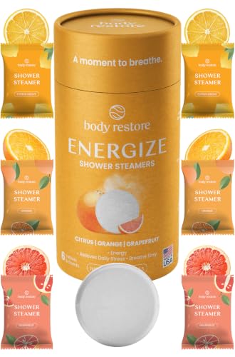 BodyRestore Shower Steamers Aromatherapy, Gifts for Men, Energize 6 Pack