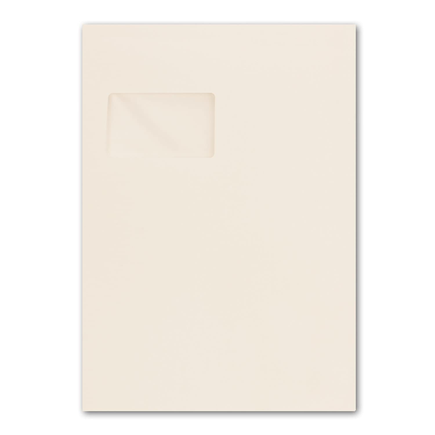 Sobres (75 unidades, tamaño XXL, DIN C4, 22,9 x 32,4 cm, cierre adhesivo con ventana), color blanco natural