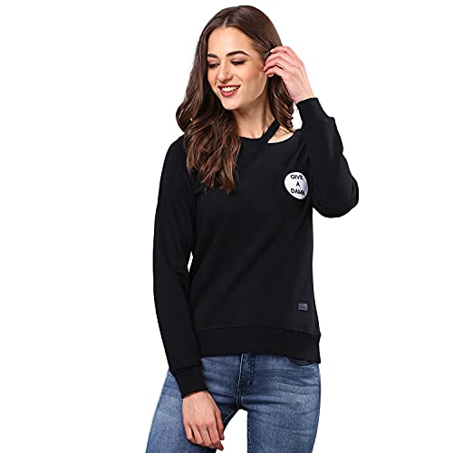 Image of Campus Sutra Cotton Women High Neck Sweatshirt