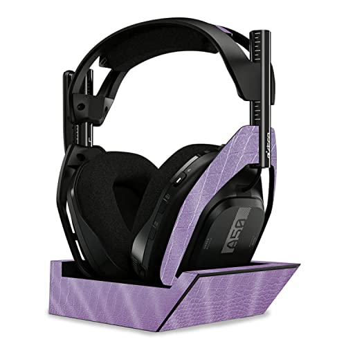 Image of MightySkins Glossy Glitter Skin Compatible with Astro A50 Wireless Headphones + Base Station (Gen 4) - Purple Gator Skin | Protective, Durable High-Gloss Glitter Finish | Easy to Apply