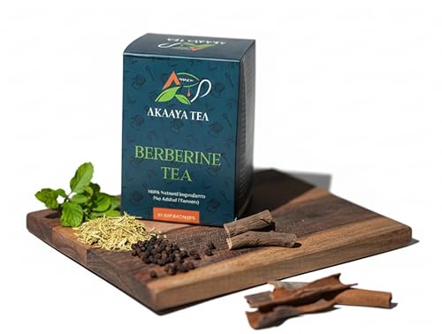 Akaaya Berberine Tea – Herbal Detox Tea with Berberine, Licorice,...