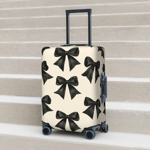 Black Coquette Bows Elastic Travel Luggage Covers Dustproof Scratch-Resistant Suitcase Protector Fit 22-24 Inch4