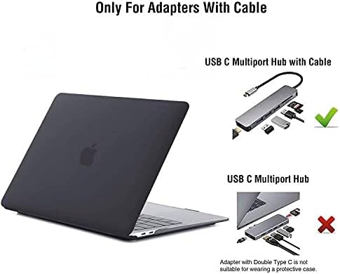 EooCoo Case Compatible with MacBook Pro 13 inch M2 2024 2023 2022-2016 Release M1 A2338 A2289 A2251 A2159 A1989 A1706 A1708 Protective Hard Case with Keyboard Cover, Screen Protector, Matte Black