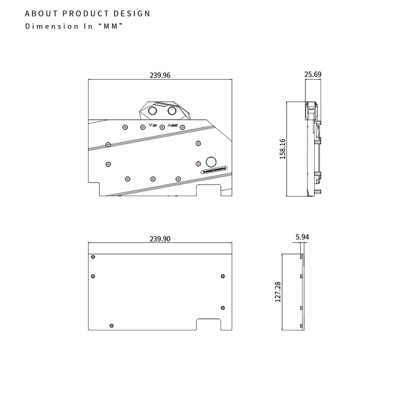 Image of Copper GPU Water Cooling Block GPU Waterblock for ASUS TUF Gaming GeForce RTX 5070 Ti 16GB GDDR7 BTF White OC Edition