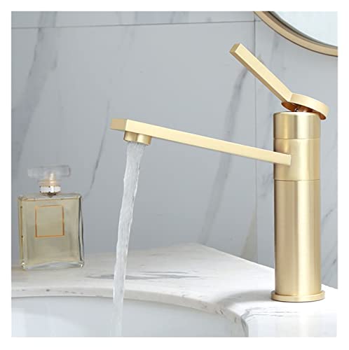 Mitigeur de lavabo or brossé robinet de salle de bain mono-commande grand format - 3