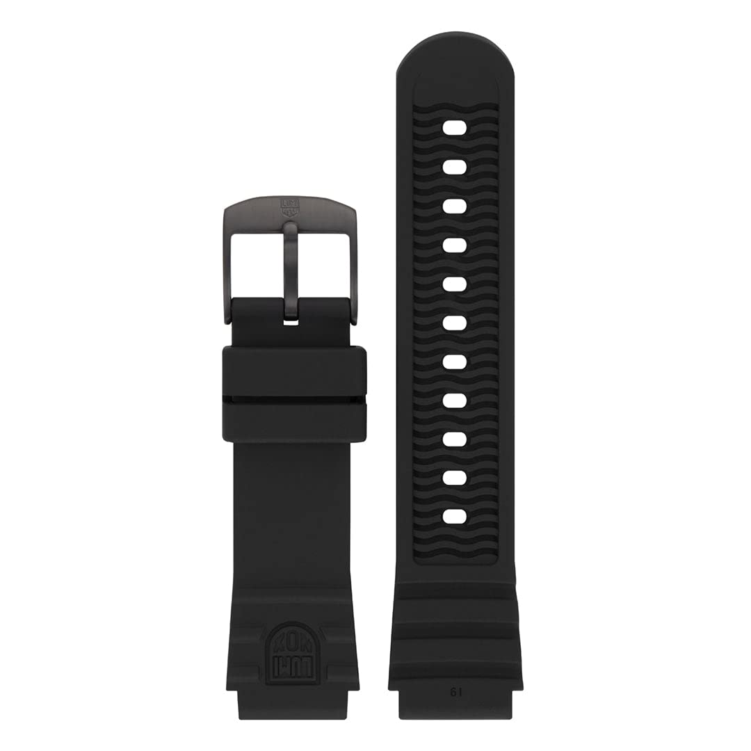 Luminox Leatherback Sea Turtle Series Men's Black Rubber Watch Strap for Leatherback SEA Turtle 0300 Series, Band Width: 19mm, FPX.1901.21B.K, black, 19 mm, Modern