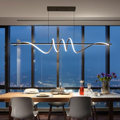Matven Modern Ceiling Chandelier Light, Acrylic Anti Flicker Pendant Lamp with Remote Control...