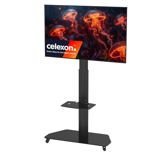 Support TV mobile celexon Solution pour deplacer votre grand ecran du salon a la terrasse
