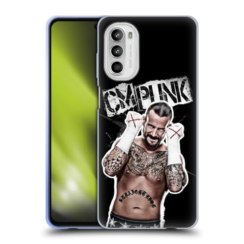 Head Case Designs Officially Licensed WWE Graphics CM Punk Soft Gel Case Compatible with Motorola Moto G52
