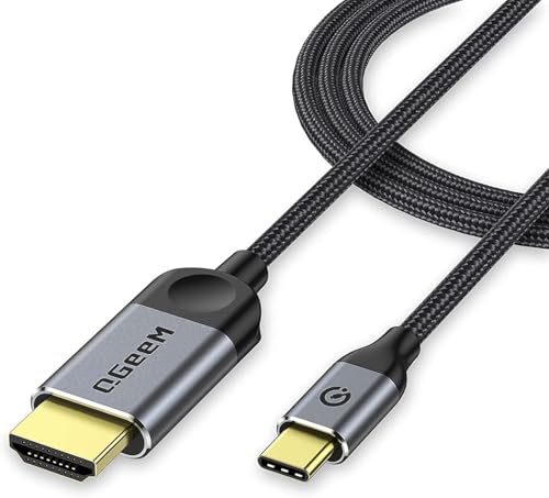 QGeeM USB C to HDMI Cable Adapter 6Ft 4K, USB Type C to HDMI Thunderbolt 3/4/5 Compatible for...