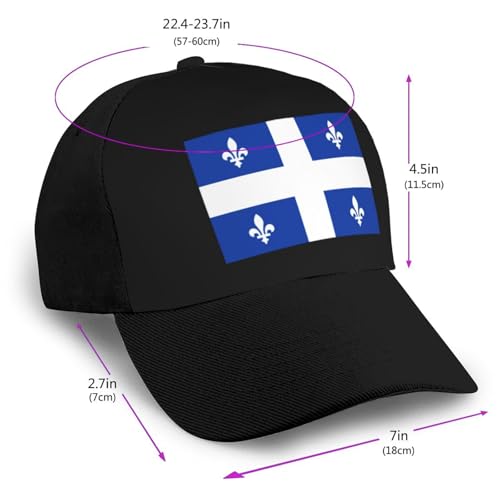 Flag of Quebec Unisex Classic Adjustable Curved Brim Baseball Cap, Trucker Hat2