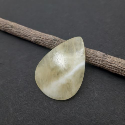 Agate jaune naturelle poire 66 cts cabochon 48x33mm pour la création de bijoux uniques DIY - 6