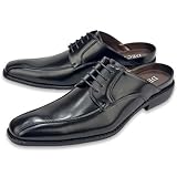 [デクト] ビジネスシューズ ビジネスサンダル オフィスサンダル スリッポン つっかけ かかとなし 3e 幅広通気性 外羽根 ビット (D580-ブラック,25.0 cm)