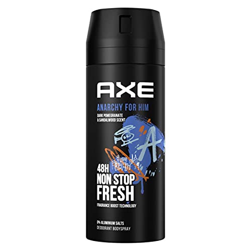 AXE Anarchy for Him Body spray in set da 12 pezzi, deodorante senza alluminio, 12 x 150 ml, deodorante spray per il corpo, per uomini, uomini e uomini (12 prodotti)