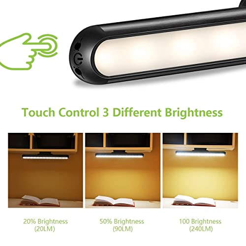 Dimmable Touch Tap Light Bar Rechargeable Wall Mounted Reading Lights Stick On Bunk Bed Lamp Headboard Magnet Mount Wireless Portable 2000mah Battery Powered Operated LED for Closet Bedroom Bookworms - Image 4