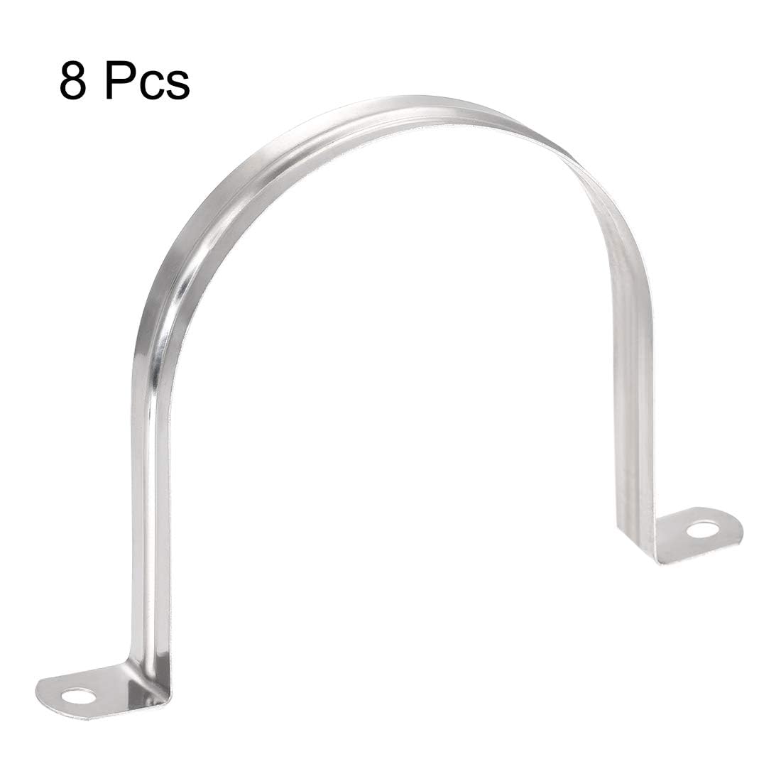 TA-VIGOR 8Pcs Rigid Pipe Straps, 100mm 2 Holes Stainless Steel Tension Tube Clip Clamp - Image 3