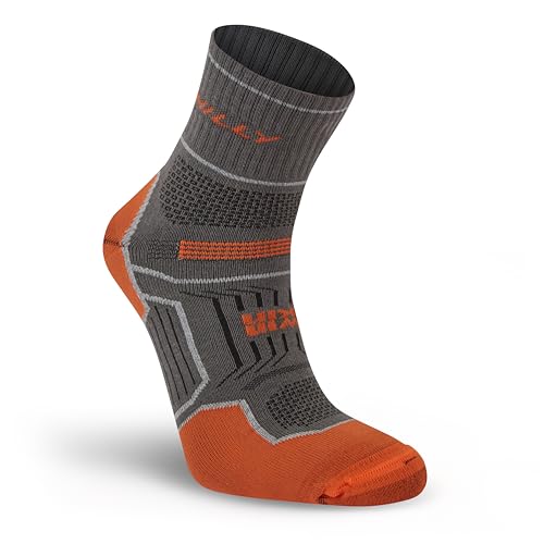 Unisex Twin Skin - Anklet - Med Running Socks, Dark Grey/Orange, Medium3