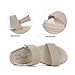 VJH confort Women's Wedge Sandals, Open Toe Ankle Strap Casual Platform Sandals(Beige,7.5)