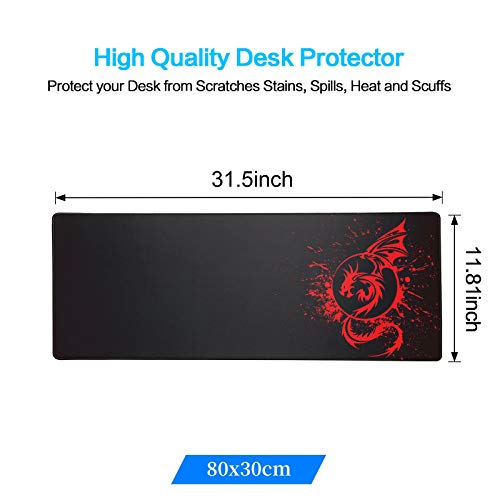 Gaming Mouse Pad,Large Extended Non-Slip Mousepad with Rubber Base and Stitched Edges,Smooth Surface Waterproof Speed Gamer Mouse Mat for Gaming, Macbook, PC, Laptop, Desk 31.5 X 11.8 Inch(Red) Gaming Mouse Pad,Large Extended Non-Slip Mousepad with Rubber Base and Stitched Edges,Smooth Surface Waterproof Speed Gamer Mouse Mat for Gaming, Macbook, PC, Laptop, Desk 31.5 X 11.8 Inch(Red)
