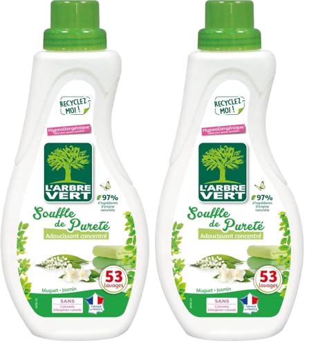 Adoucissant Concentré L'arbre Vert – 800 ml Muguet & Jasmin, Hypoallergénique - vue 3