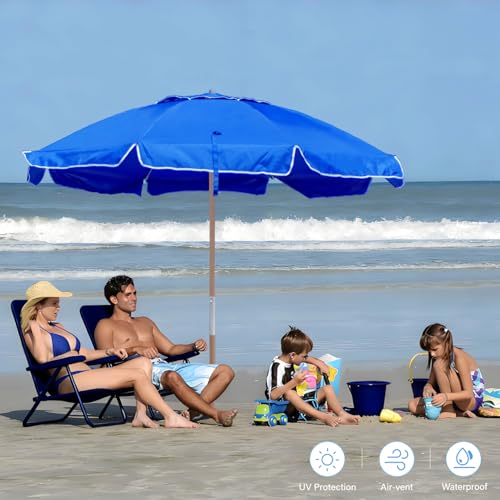 Beach umbrella folded into carry-on bag