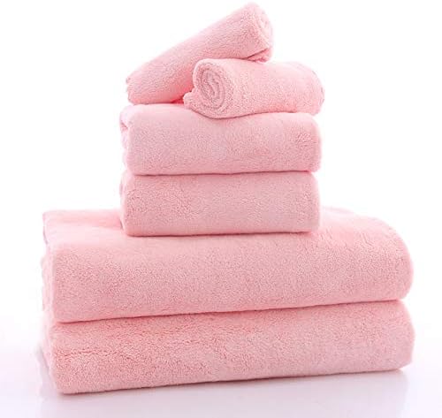 MOONQUEEN Ultra Soft Towel Set - Quick Drying - 2 Bath Towels 2 Hand Towels 2 Washcloths - Microfiber Coral Velvet Highly Absorbent Towel for Fitness, Bathroom, Sports, Yoga, Travel (Pink, 6 Pcs) - Image 7