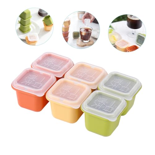 EXAOMBLE 6個 スタッカブル入り製氷皿 一口氷型 蓋付き家用アイスキューブメーカー ウイスキーやカクテルに 冷凍庫省スペース設計