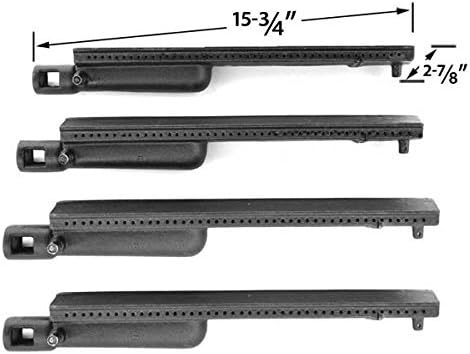 Repair Kit for Costco Kirkland SKU681955, Nexgrill 681955, 720-0026, 720-0145, Sterling Forge Chateau 3304, Estate 2704 Gas Barbecue Includes 4 Cast-Iron Burners and 4 Stainless Heat Plates