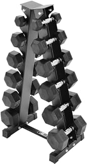 Equipped Gym - Weights Dumbbells Set With A Shaped Rack Stand With Cast Iron Gym Weights. Gym Equipment For Home And Commercial Use For Both Men And Women