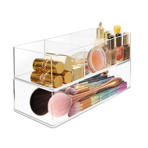 LUBOXIN Set of 2 Make Up Drawer Organiser