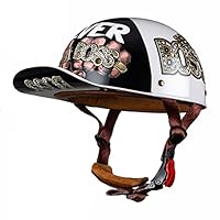 Retro motorfiets halve helm Duitse stijl halve helm ECE/DOT goedgekeurde vintage jethelm met bril Cruiser Chopper Bike Scooterhelm Half Shell Cap voor volwassen mannen en vrouwen 6,L Retro motorfiets halve helm Duitse stijl halve helm ECE/DOT goedgekeurde vintage jethelm met bril Cruiser Chopper Bike Scooterhelm Half Shell Cap voor volwassen mannen en vrouwen 6,L