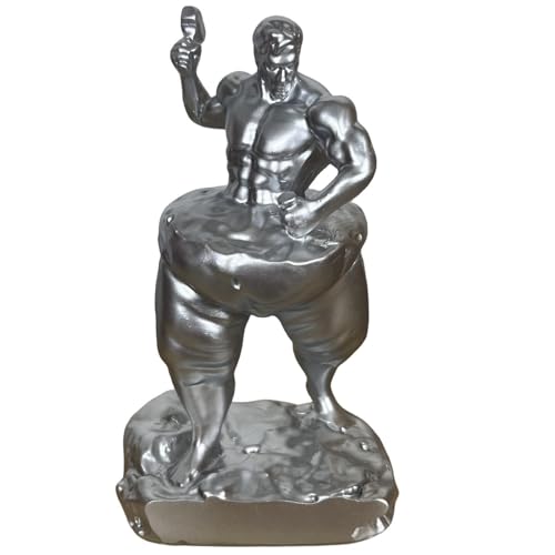 Zhe Jiu Self-Sculpture，Take a Hammer to Carve Yourself, Weight Loss Fitness Statue ，Decorate Your Home, Office, or Shelf,(Silver Self-Sculpture)