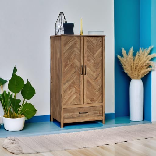Image of Sauder Cannery Bridge Armoire, L: 32.36 inch x W: 22.52 inch x H: 59.80 inch, Sindoori Mango Finish
