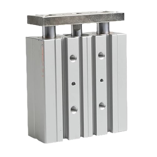 Cylindre pneumatique compact TCM80 alésage 80mm course 10mm pour guidage précis - 5